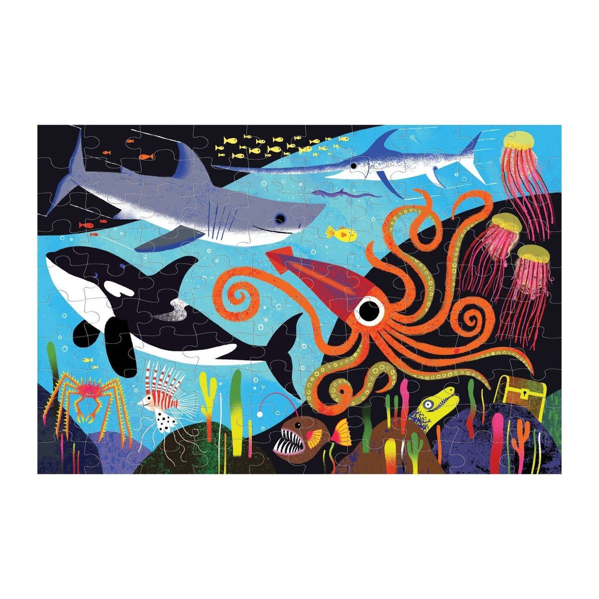 Ocean  Predators Glow in the Dark Puzzle - 100 Piece
