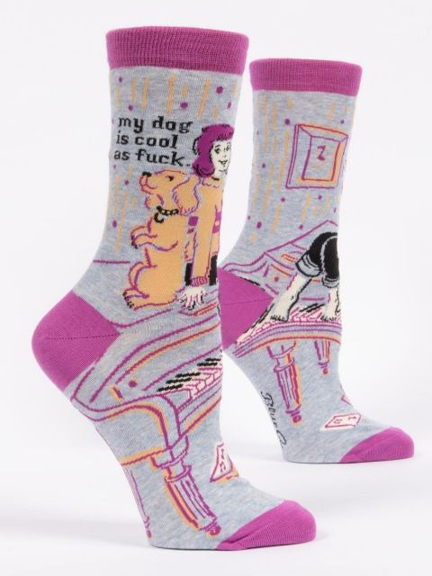 Womens Crew Socks - My Dog is Cool as Fuck