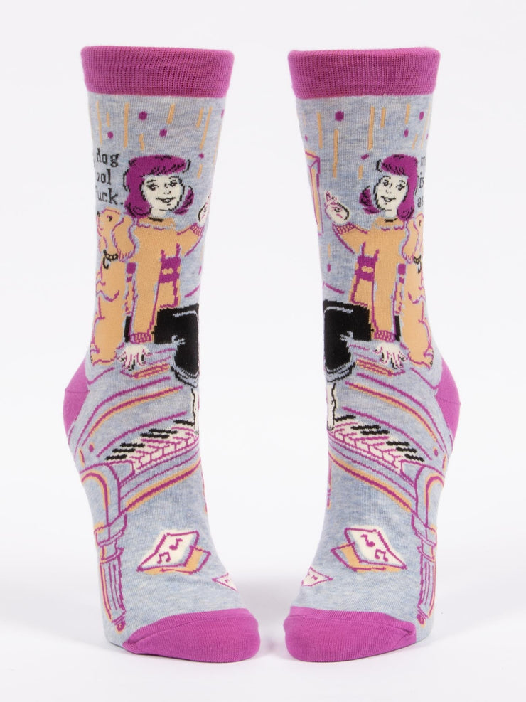 Womens Crew Socks - My Dog is Cool as Fuck
