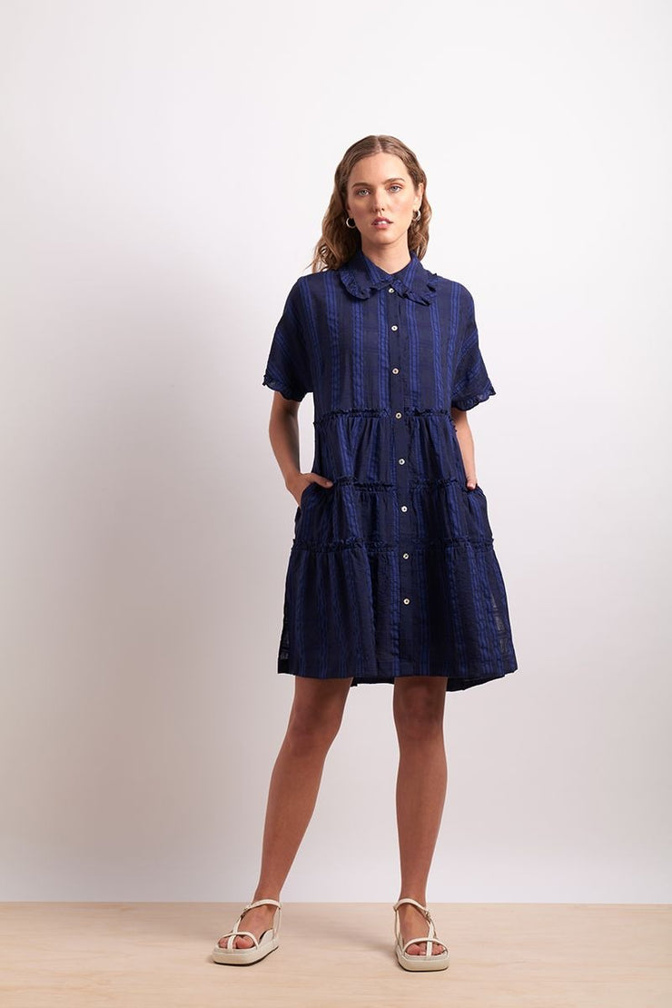 Ruffle Dress - Lapis