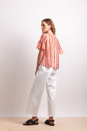 Draw The Line Blouse - Koi Stripe