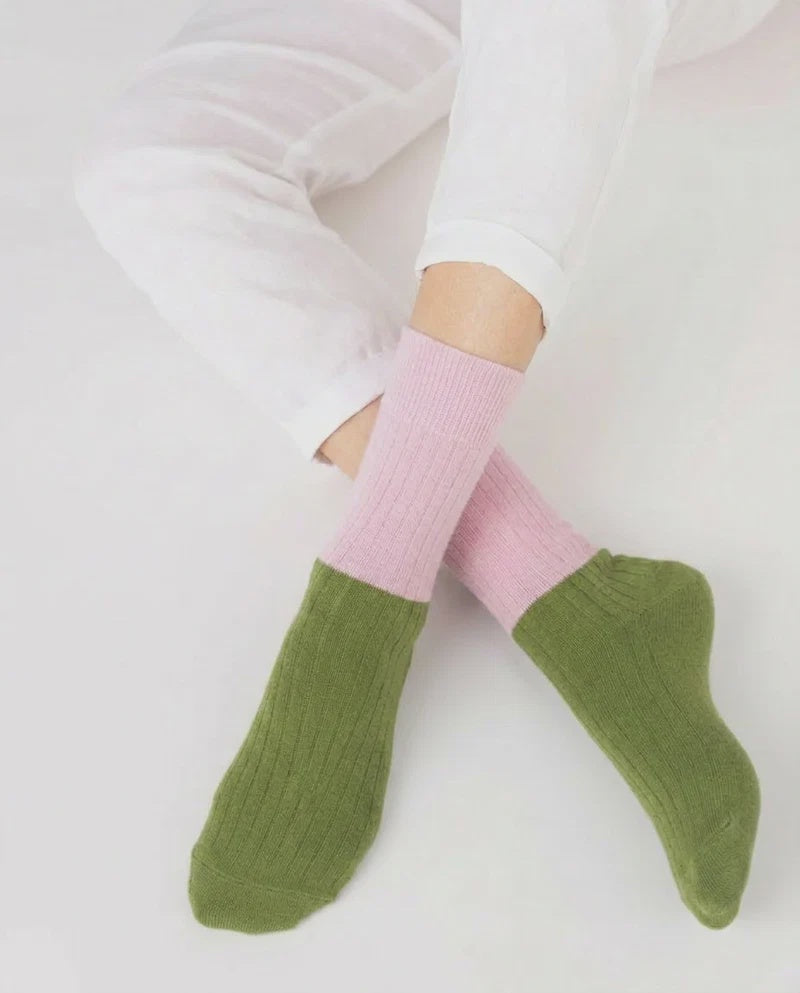 Nooan Dunedin Possum/Merino Socks - Going Green/Festival Bloom