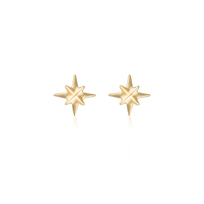 Gold North Star Stud Earrings - 18k Gold Plated - Coming Soon