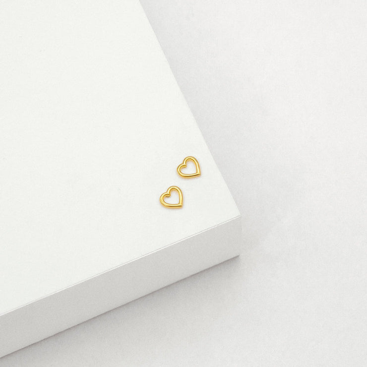Open Heart Stud Earrings