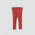 Organic Cotton Rib Knit Leggings - Tomato