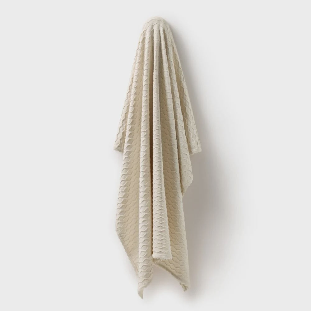 Milk Cloud Organic Knitted Chevron Blanket
