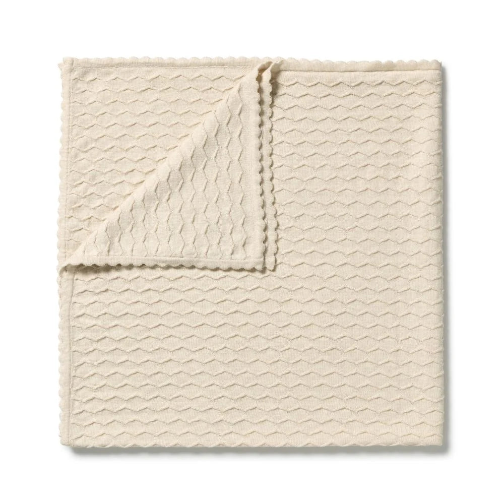 Milk Cloud Organic Knitted Chevron Blanket