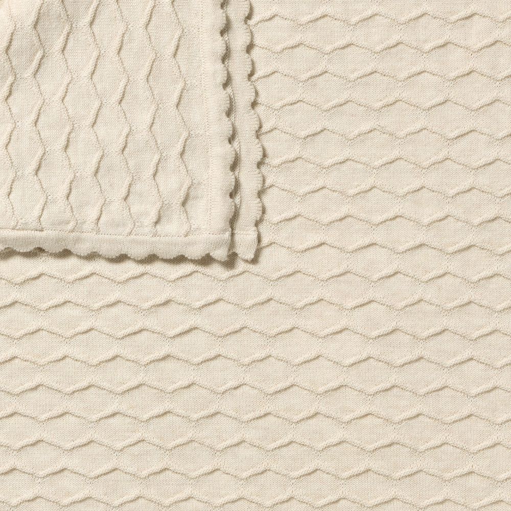 Milk Cloud Organic Knitted Chevron Blanket