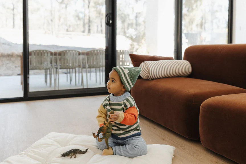 Organic Cotton Rib Knit Leggings - Sky Clover