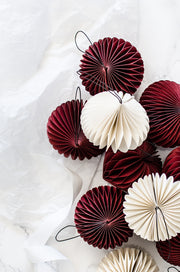 Classic Red Paper Heart w Silver Ornament 9cm