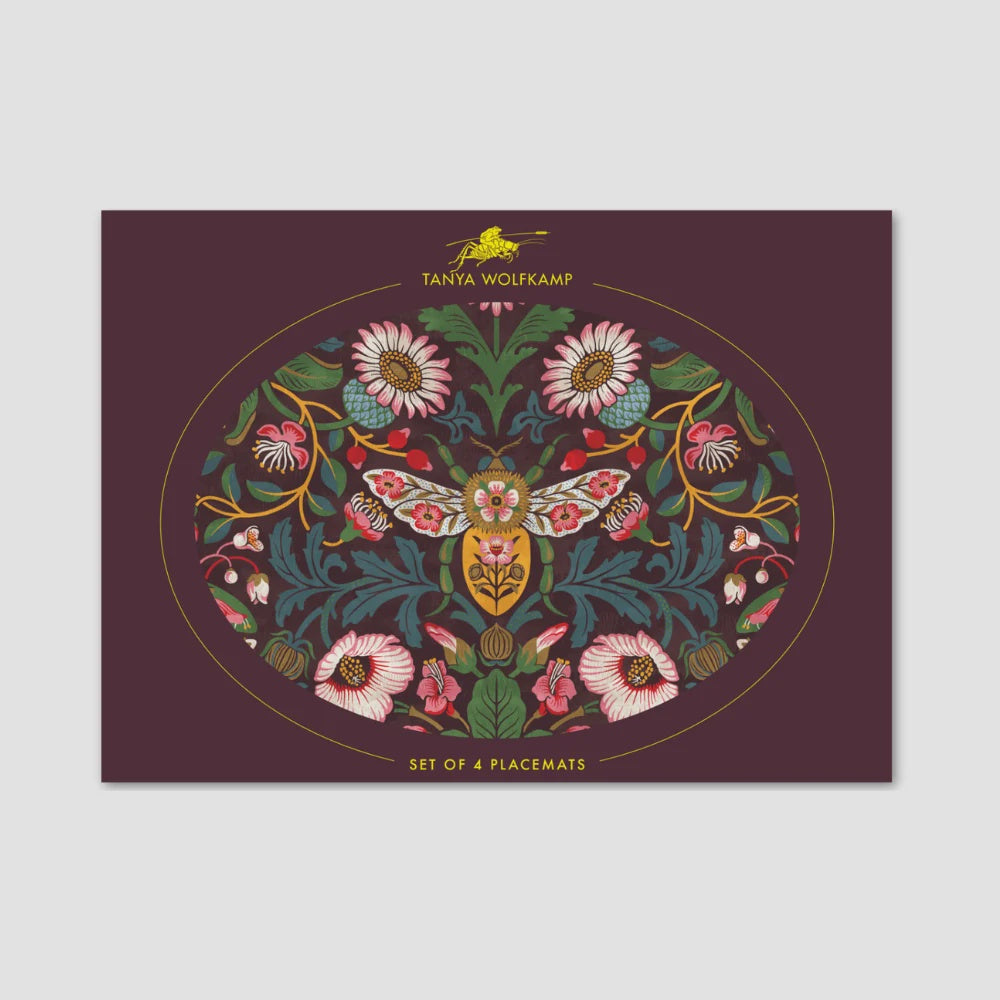 Tanya Wolfkamp Oval Placemats Set of 4 - Damask