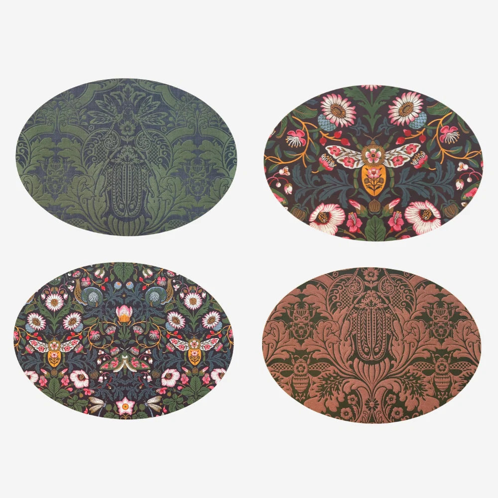 Tanya Wolfkamp Oval Placemats Set of 4 - Damask