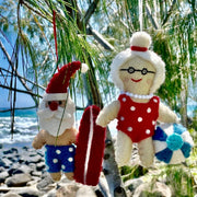 Xmas 25 Decoration: Surfing Santa W Blue Shorts