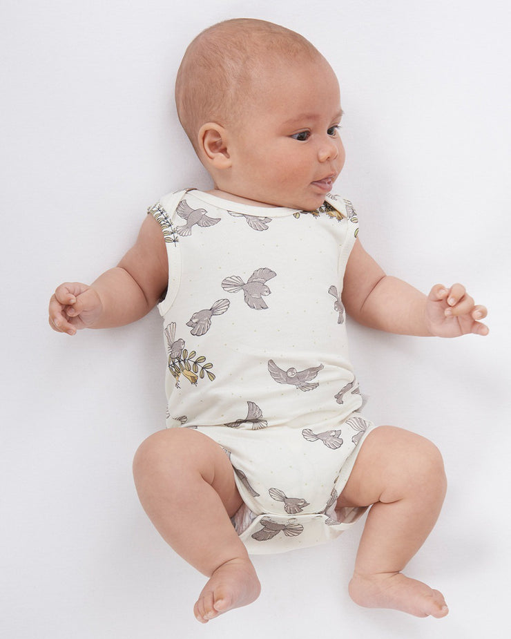 Babu Short Sleeve Body Suit - Piwakawaka