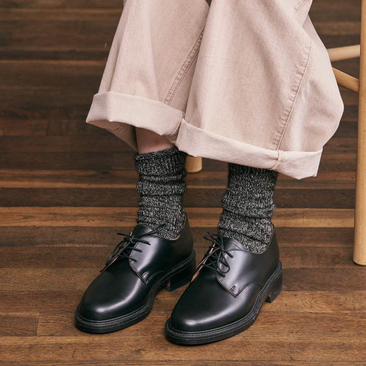 Alpacca Linen Ploot Socks - Black
