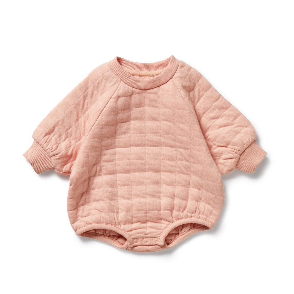 Organic Quilted Bodysuit - Pretty Pink Was $60 Now