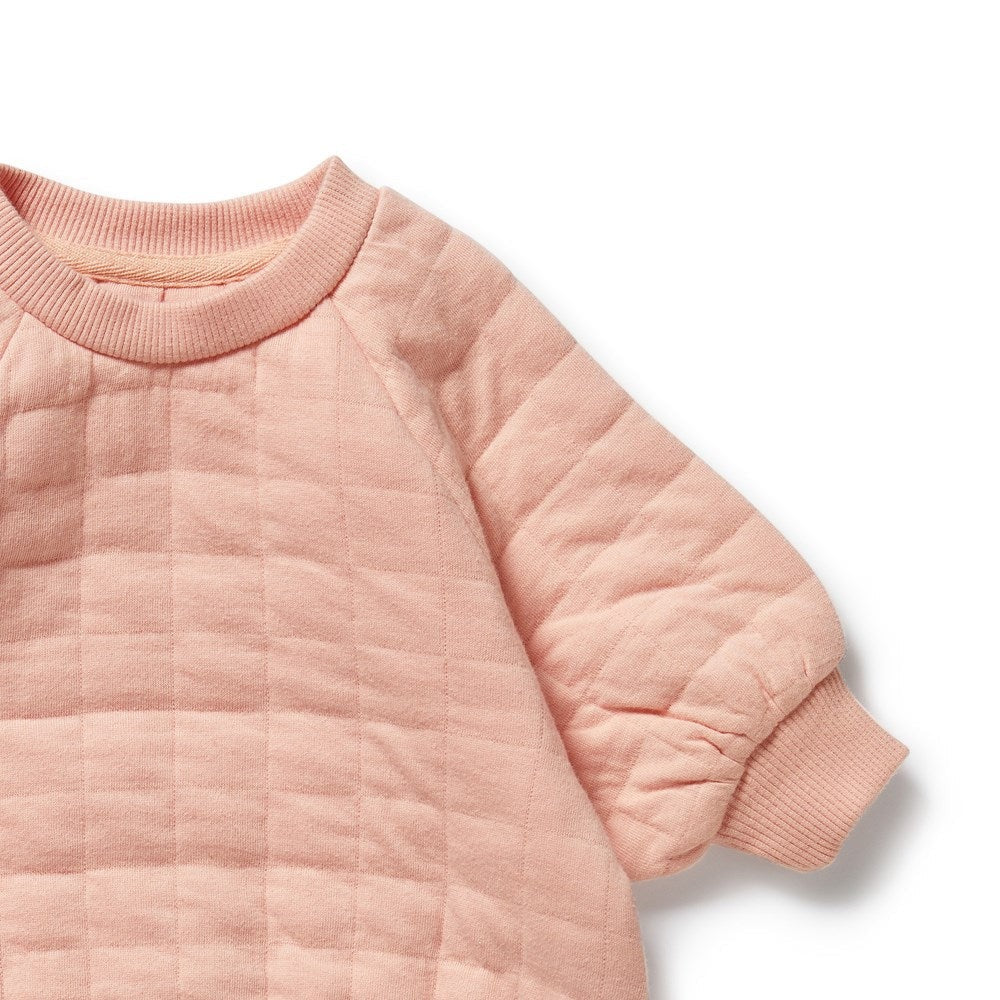 Organic Quilted Bodysuit - Pretty Pink Was $60 Now
