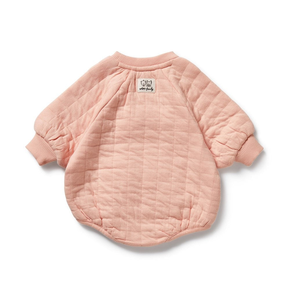Organic Quilted Bodysuit - Pretty Pink Was $60 Now
