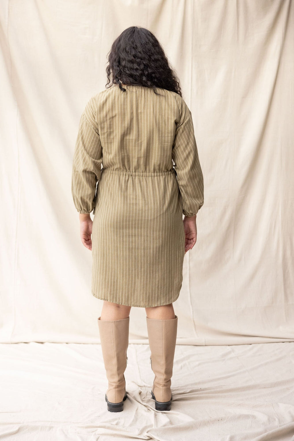 ReCreate Rose Dress - Moss Stripe Was $280 NOW