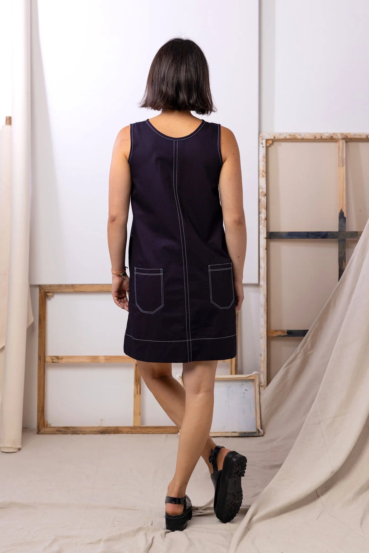 ReCreate Etta Reversible Dress - Indigo