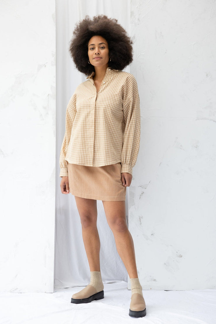 Recreate Found Shirt - Brown Gingham Was $229 Now