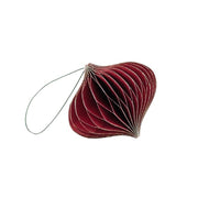 Classic Red Paper w Glitter Jewel Ornament 8.5cm