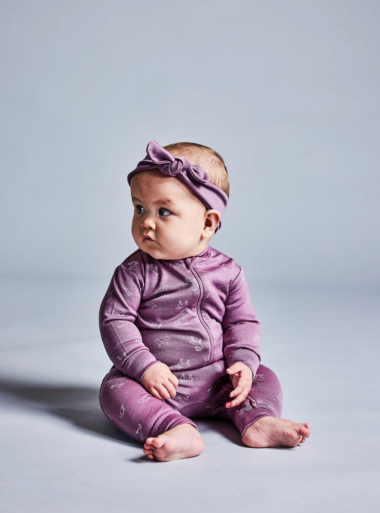 Merino Remy All-In-One - Mauve Animal