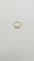 18K Fold Frosted Pink Rhombus Ring