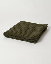 Babu Merino Rib Blanket - Moss