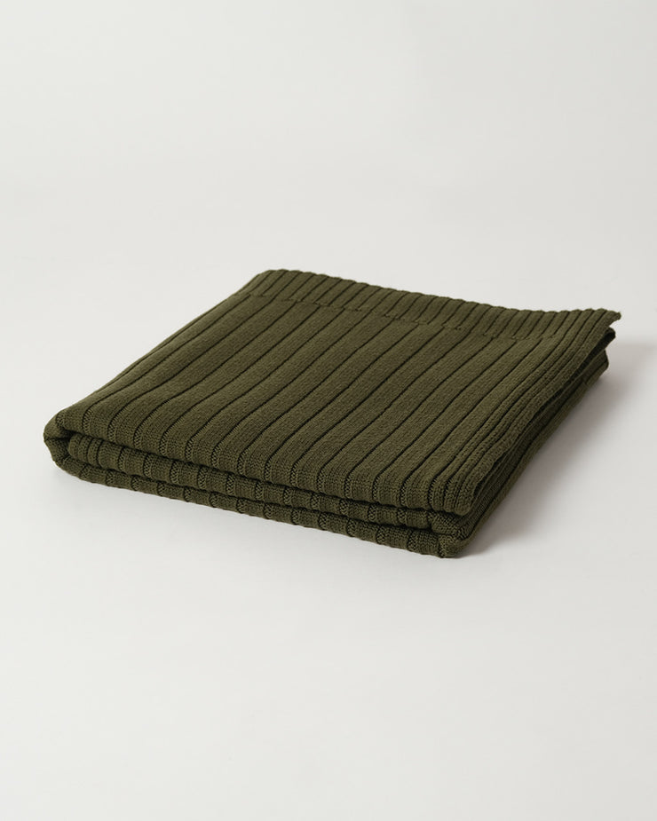 Babu Merino Rib Blanket - Moss