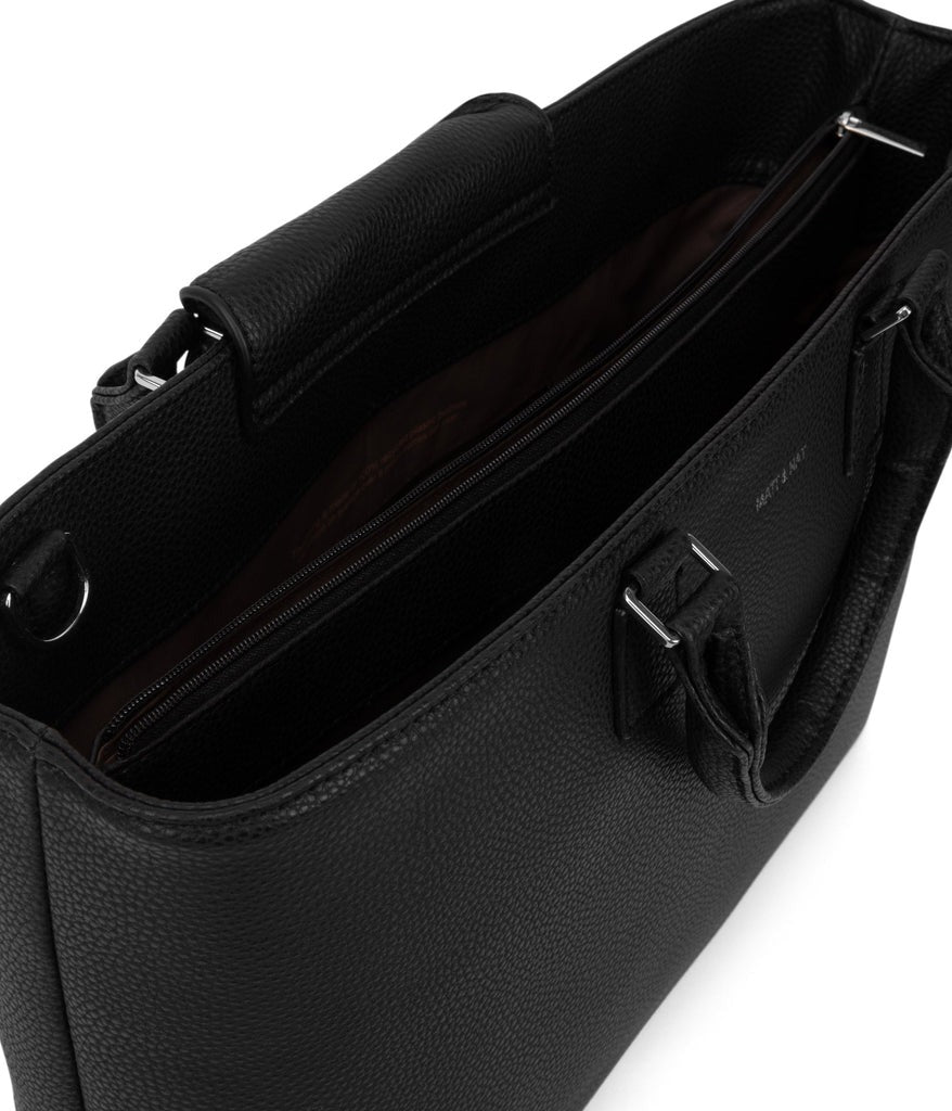 Vegan Satchel - Sevyn Grain Black