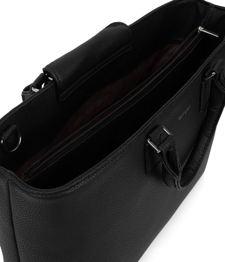 Vegan Satchel - Sevyn Grain Black