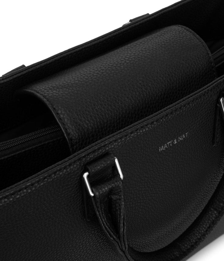 Vegan Satchel - Sevyn Grain Black