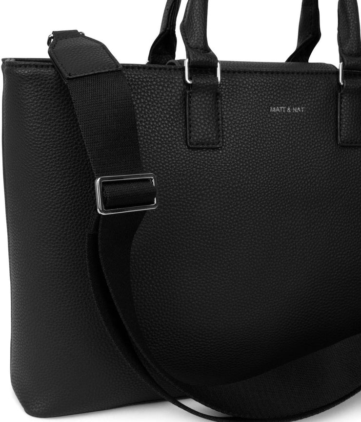 Vegan Satchel - Sevyn Grain Black