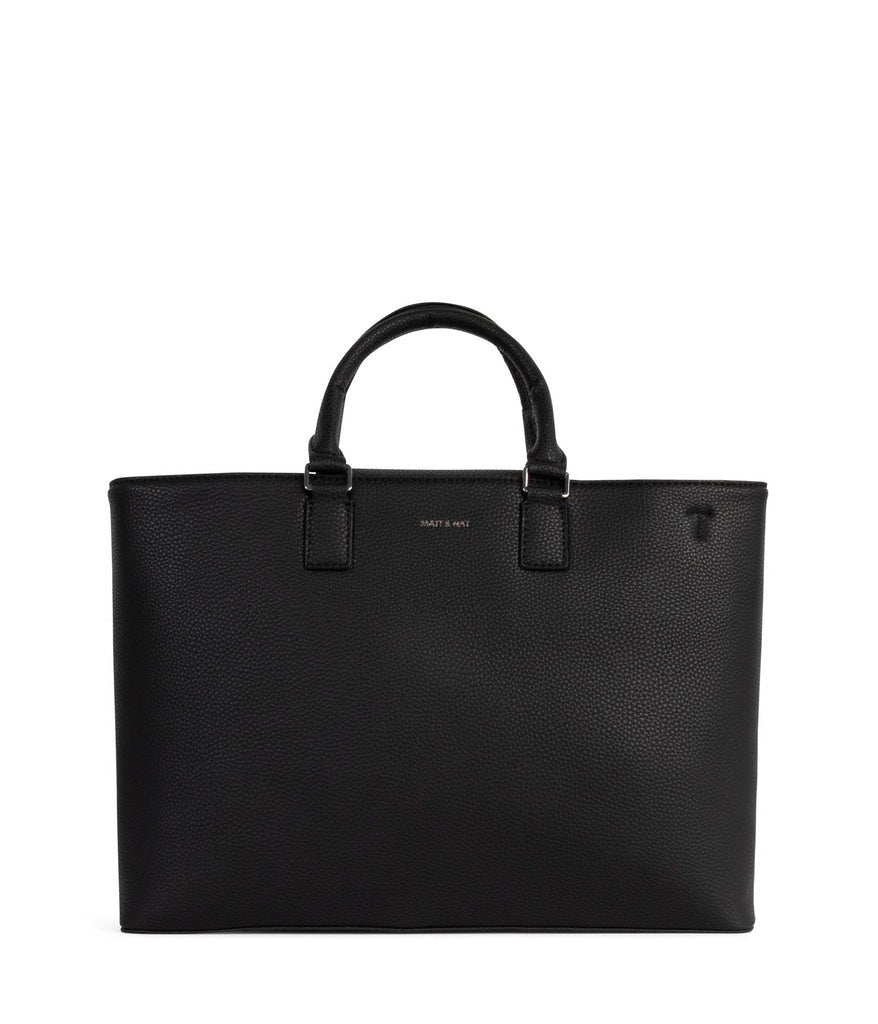 Vegan Satchel - Sevyn Grain Black