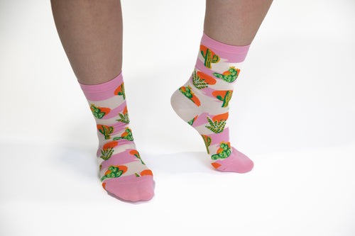 Womens Socks - Cactus Sunset