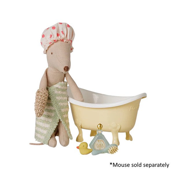 Maileg Bathtub Set Mouse - Yellow