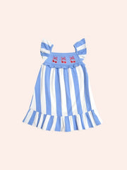 Seaside Cherry Stripe Dress - Almond/Milk v2