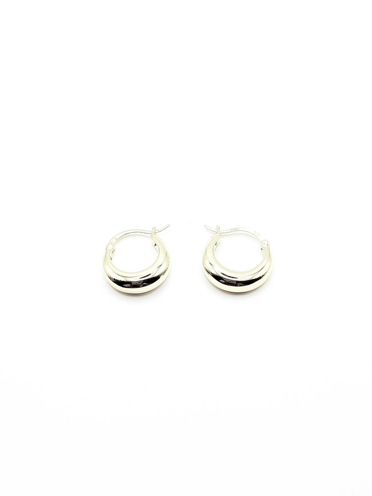 Silver Smooth Hoop Earrings