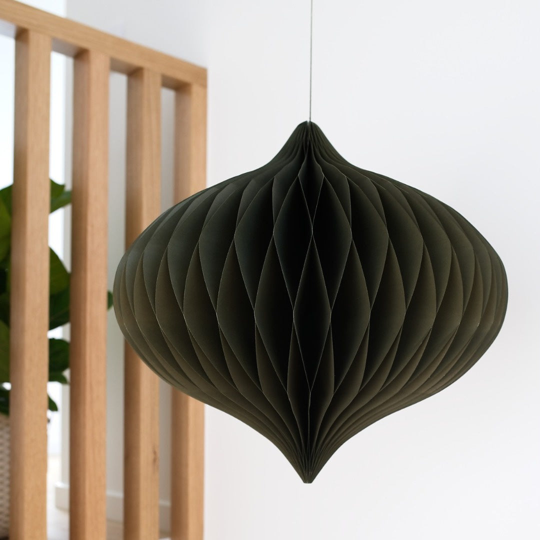 Statement Jewel Ornament - Olive Green 30cm