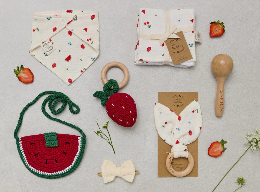Crochet Strawberry Rattle