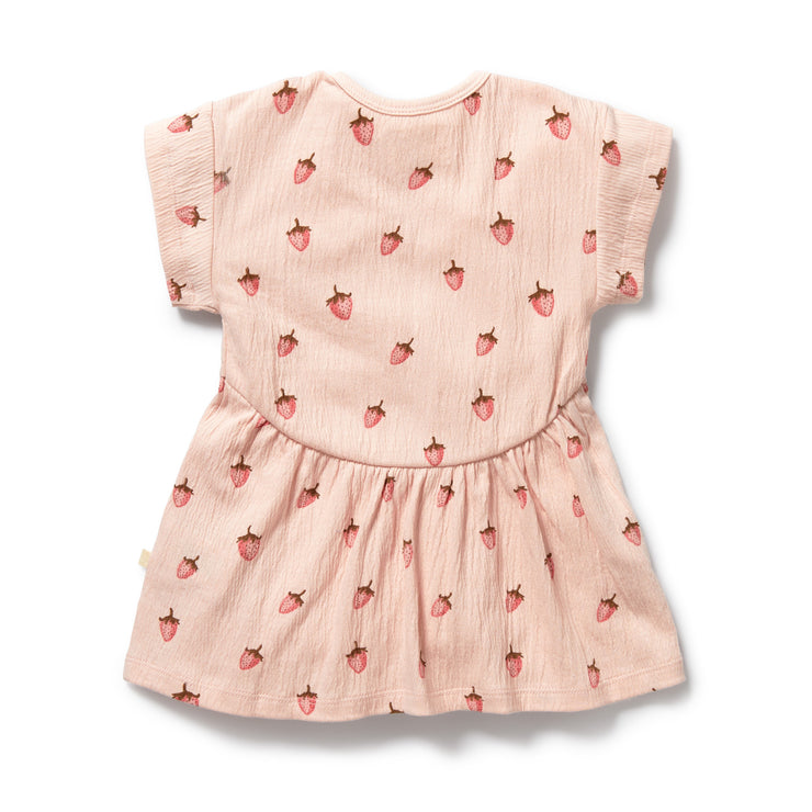 Strawberry Kisses Organic Dress Crinkle Cotton