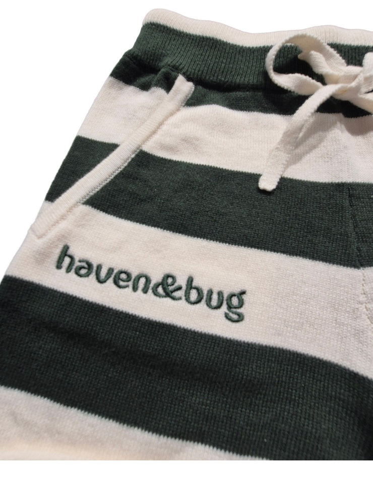 Stripe Logo Shorts - Forest