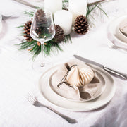 Off White w Glitter Paper Jewel Ornament