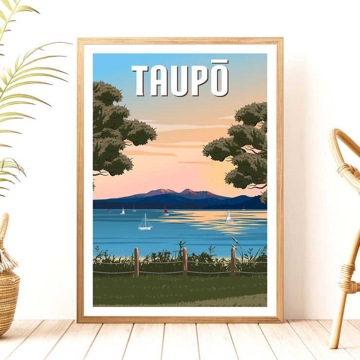 Taupo Sunset Peaks Print