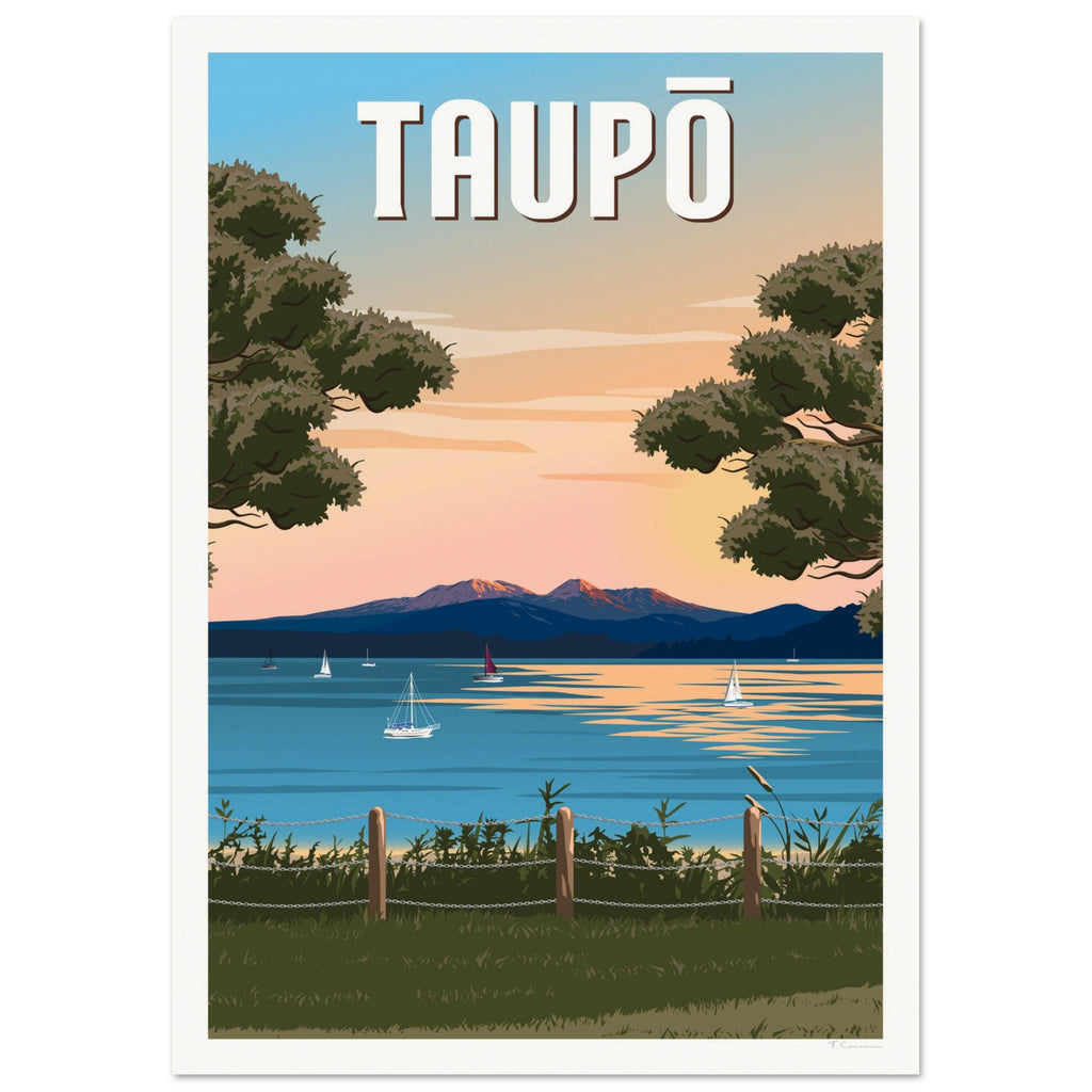 Taupo Sunset Peaks Print
