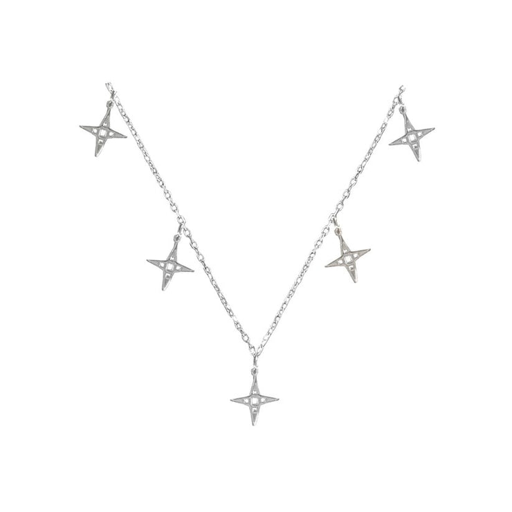 Multi Star Necklace - Silver