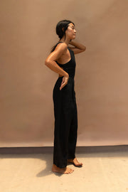 Raglan Linen Jumpsuit - Black
