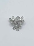 Diamante Brooch - Triple Flower w Pearl