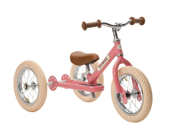 Steel Trybike - Vintage Pink w Cream Tyres